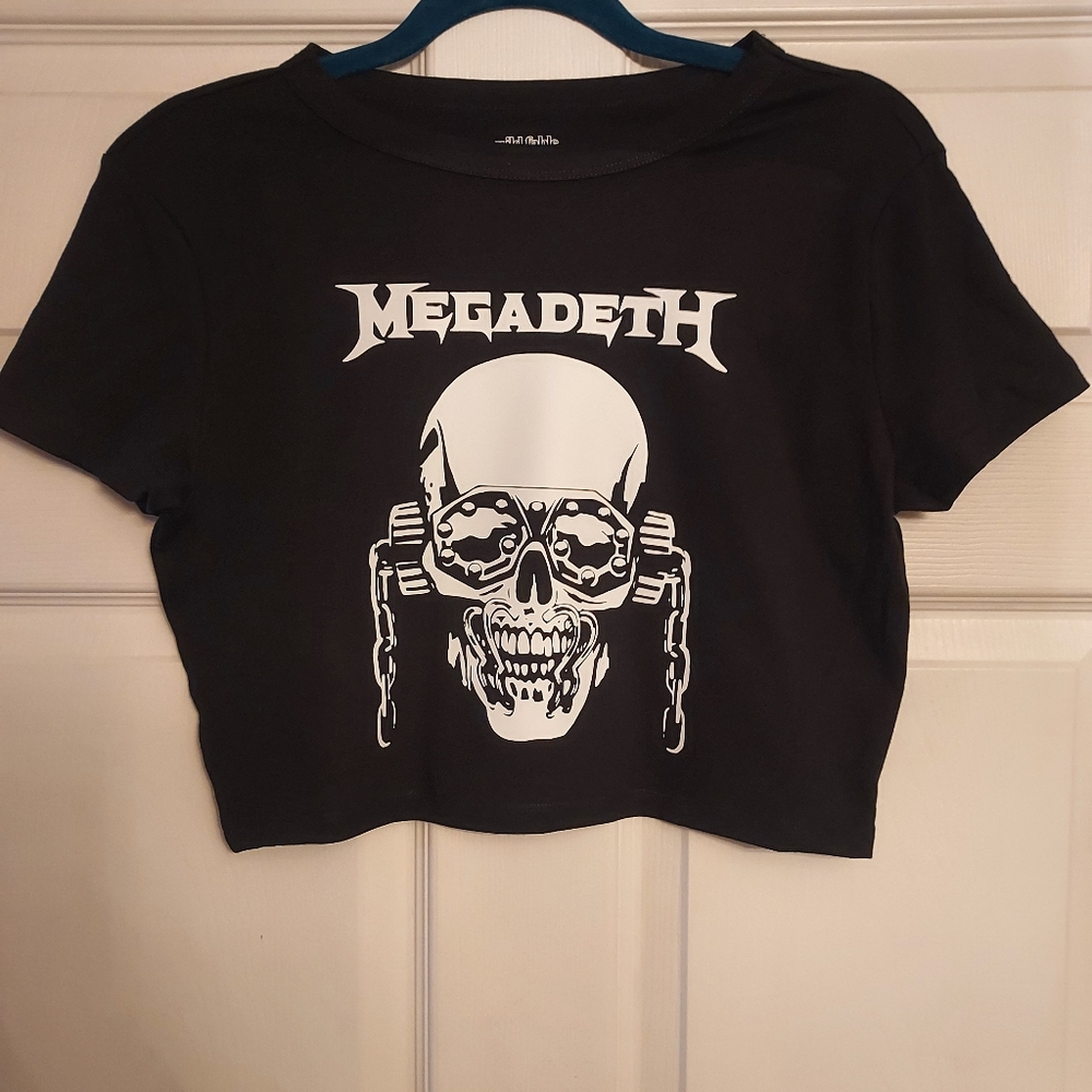 Megadeth crop top Megadeth shirt Megadeth baby tee all sizes xs to 2xl